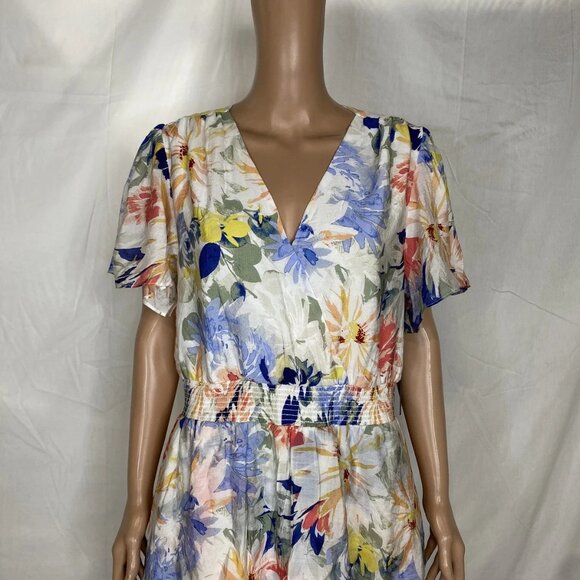 Vince Camuto Women’s Flutter Sleeve Tiered Midi Dress – Summer Swirl Print – L - Picture 10 of 11